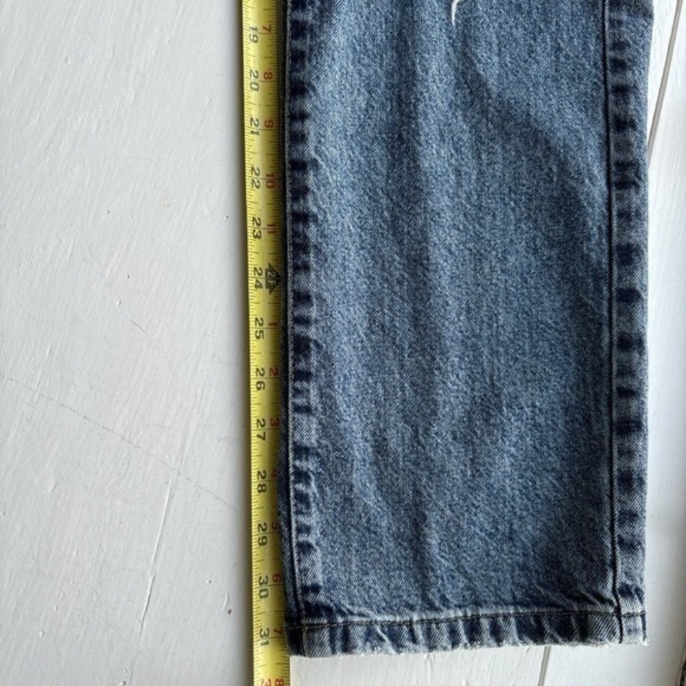 Cotton On Womens Jeans 6 Long Straight Leg Med Wash Distressed Ripped - Picture 7 of 12